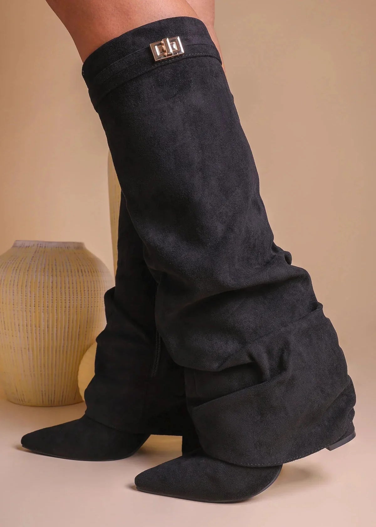 Botas holgadas de ante Elene - Negras