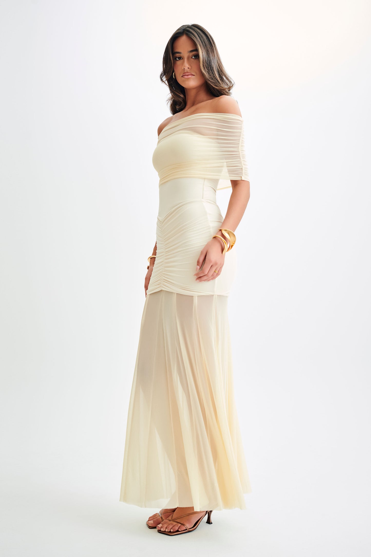 Vestido largo Selene – Marfil