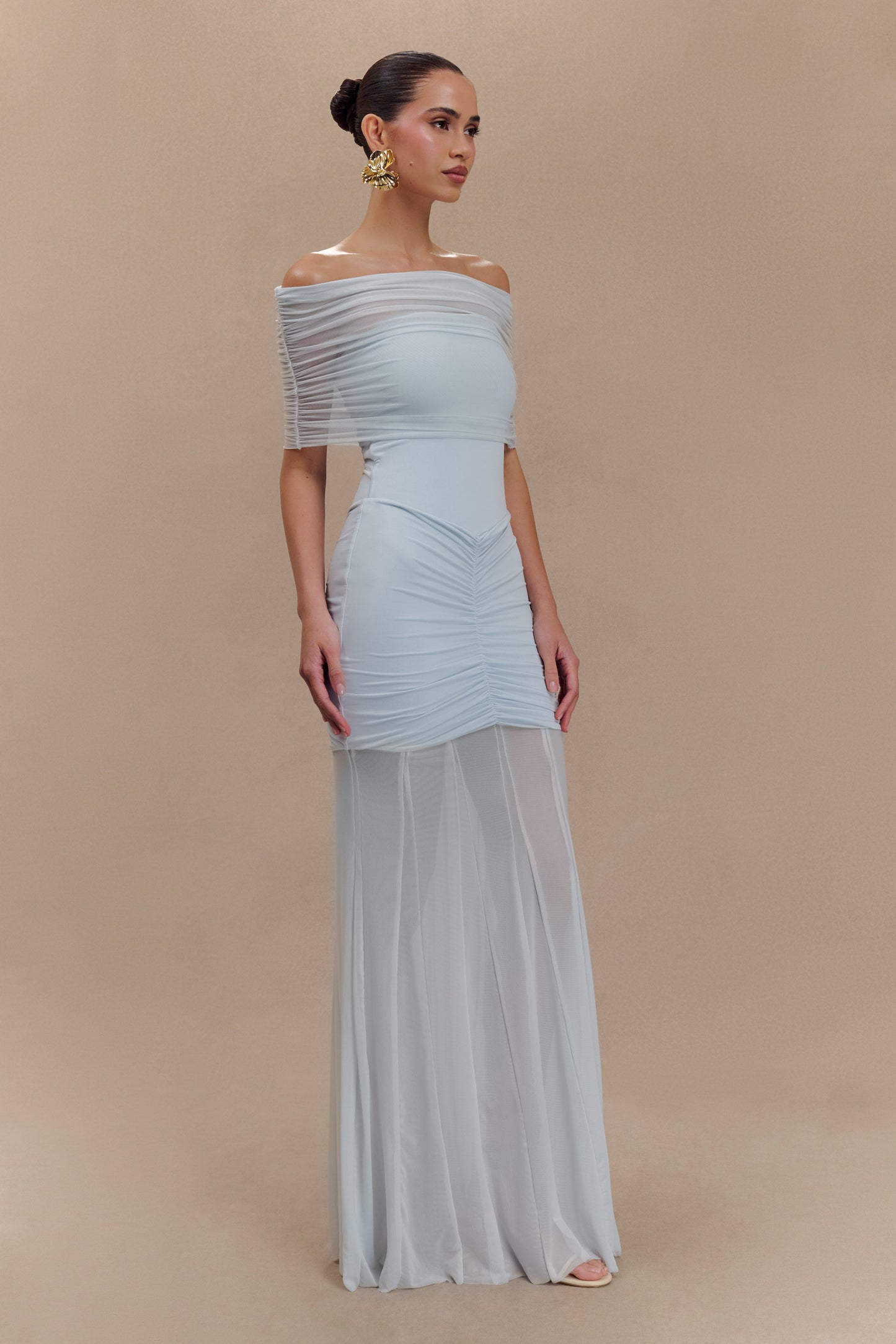 Vestido largo Selene – Azul Pastel