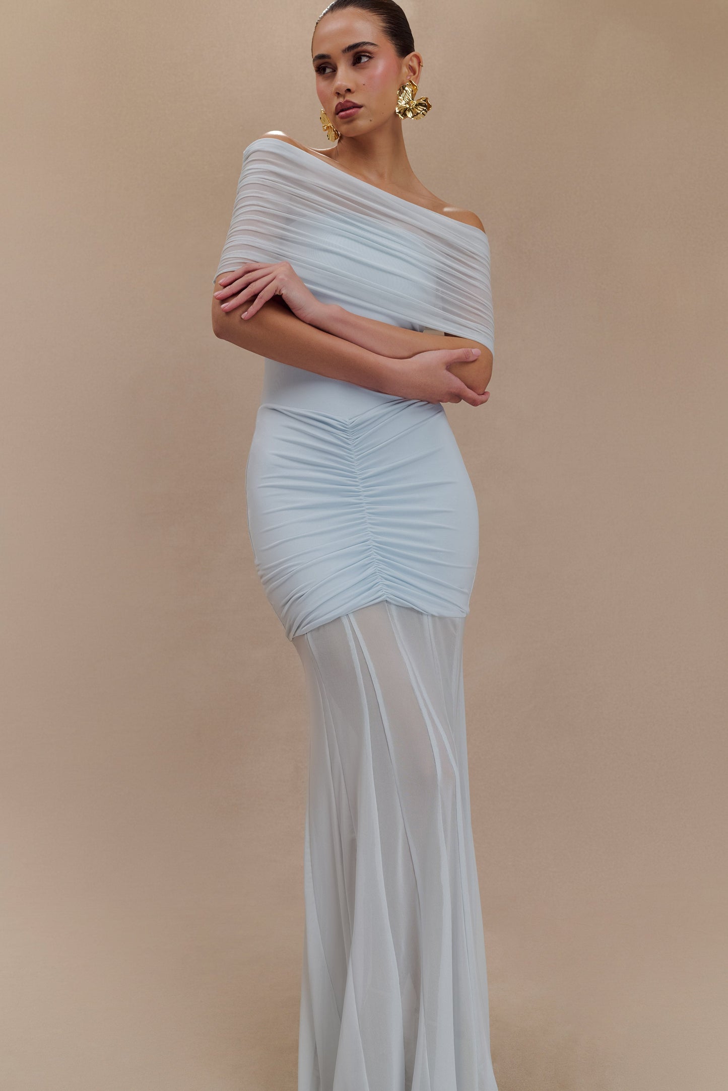 Vestido largo Selene – Azul Pastel