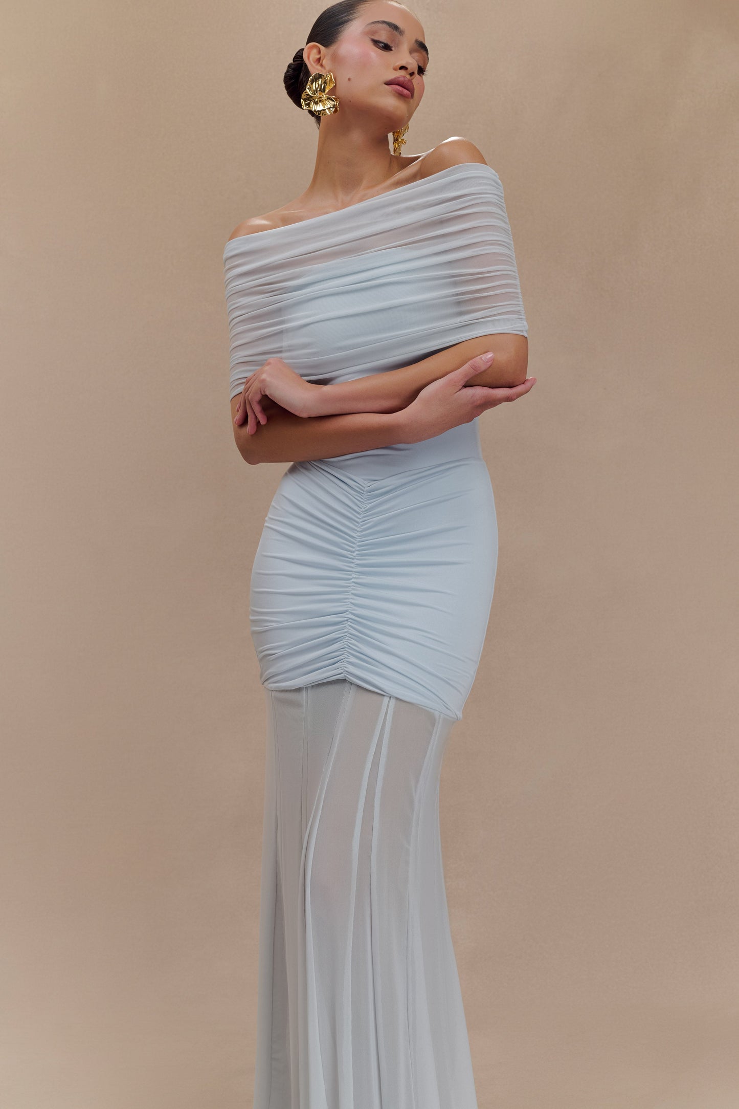 Vestido largo Selene – Azul Pastel