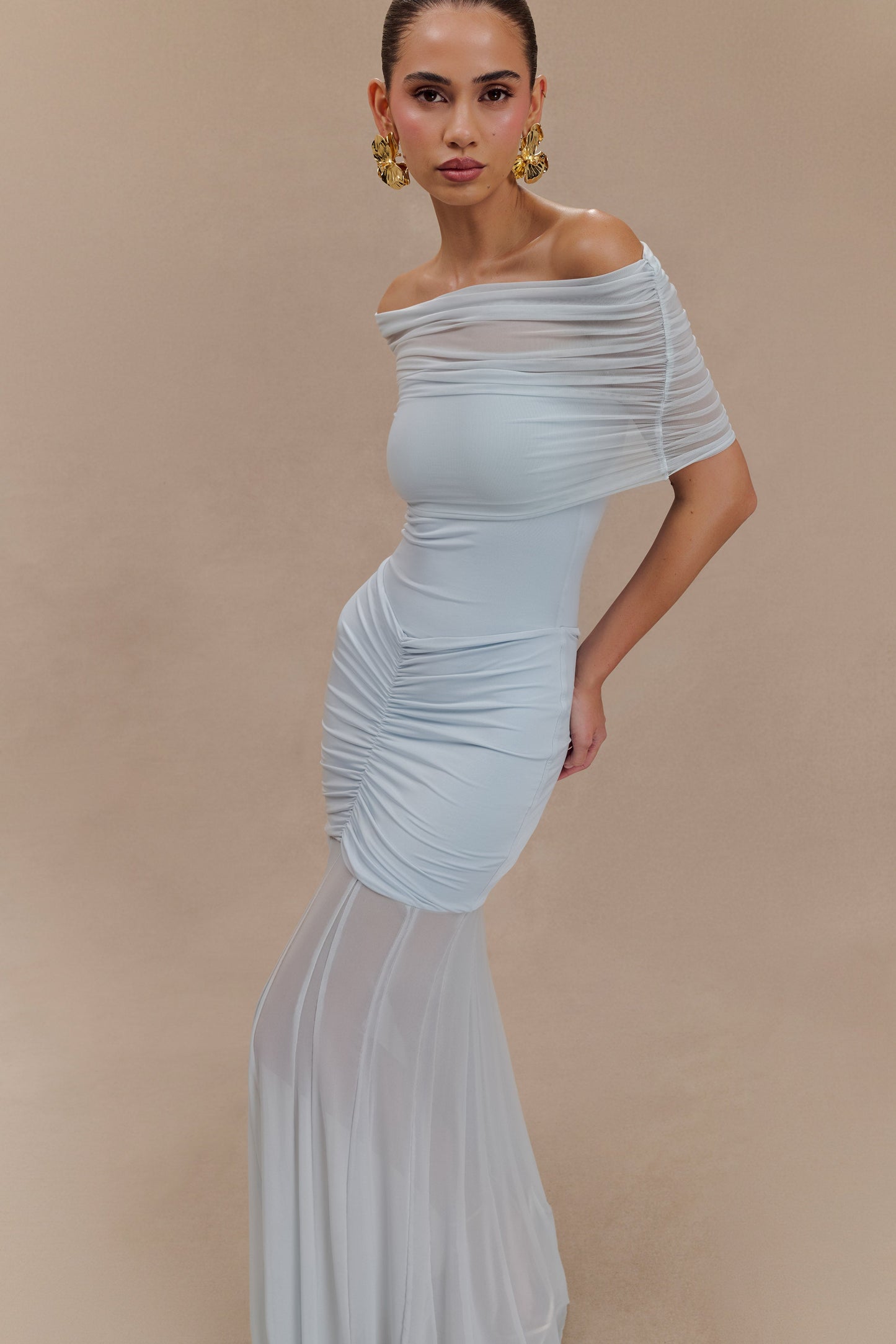 Vestido largo Selene – Azul Pastel