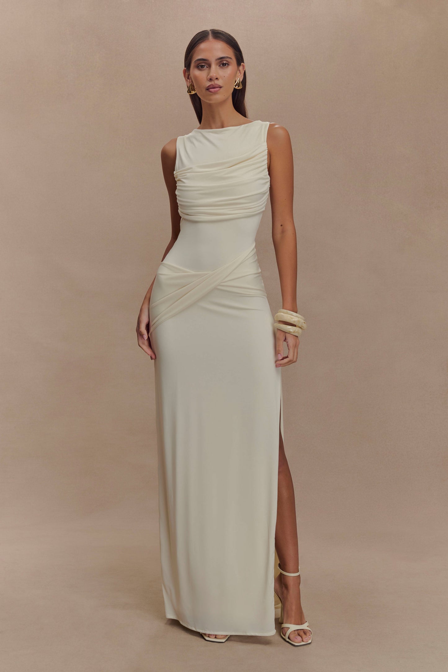 Vestido largo Ivonne – Marfil