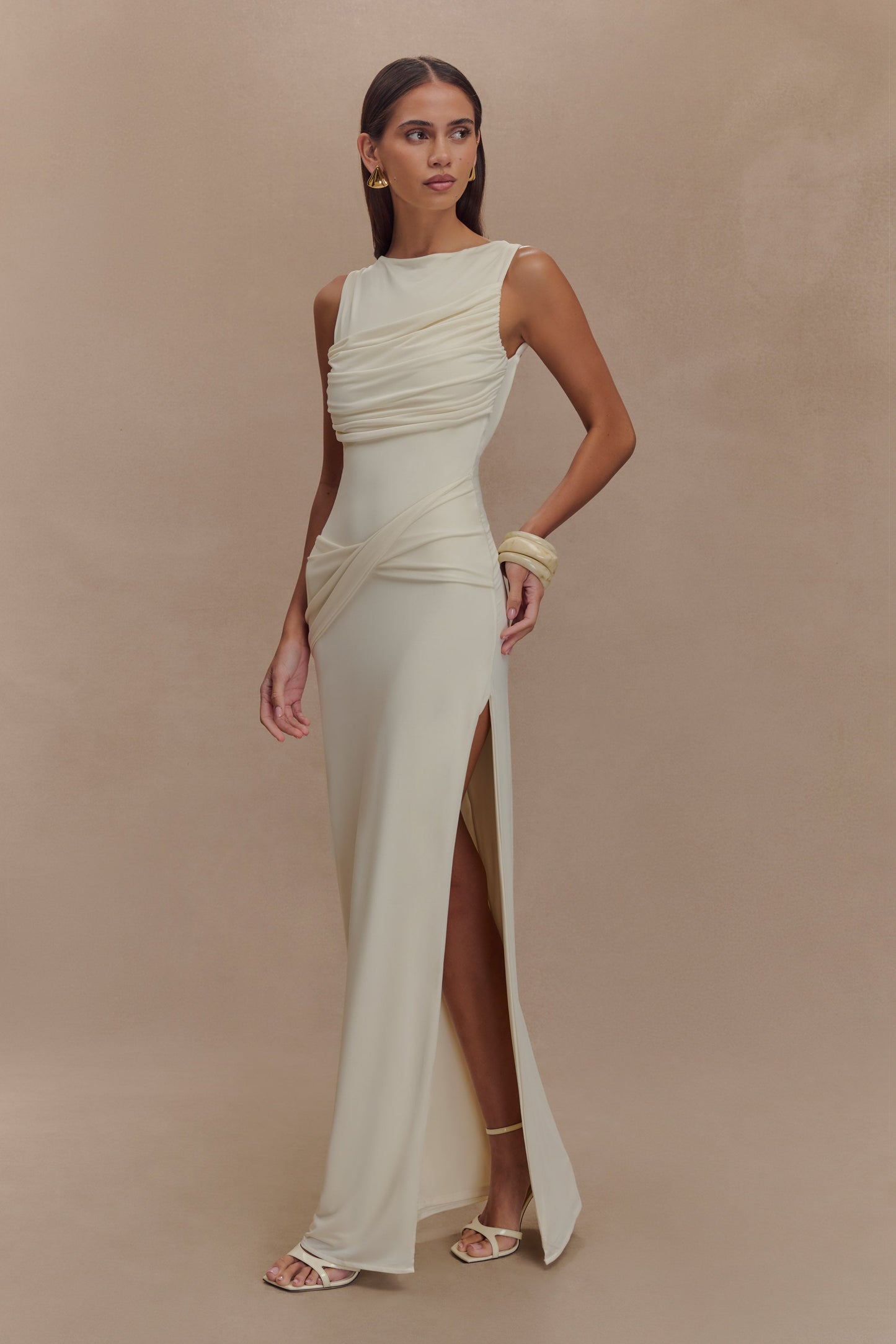 Vestido largo Ivonne – Marfil