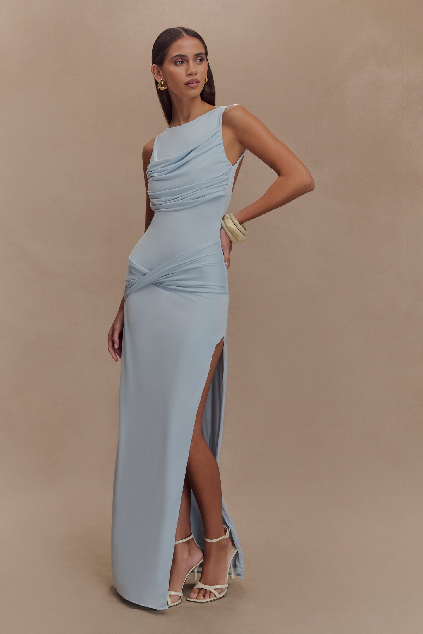 Vestido Largo Ivonne – Azul Pastel