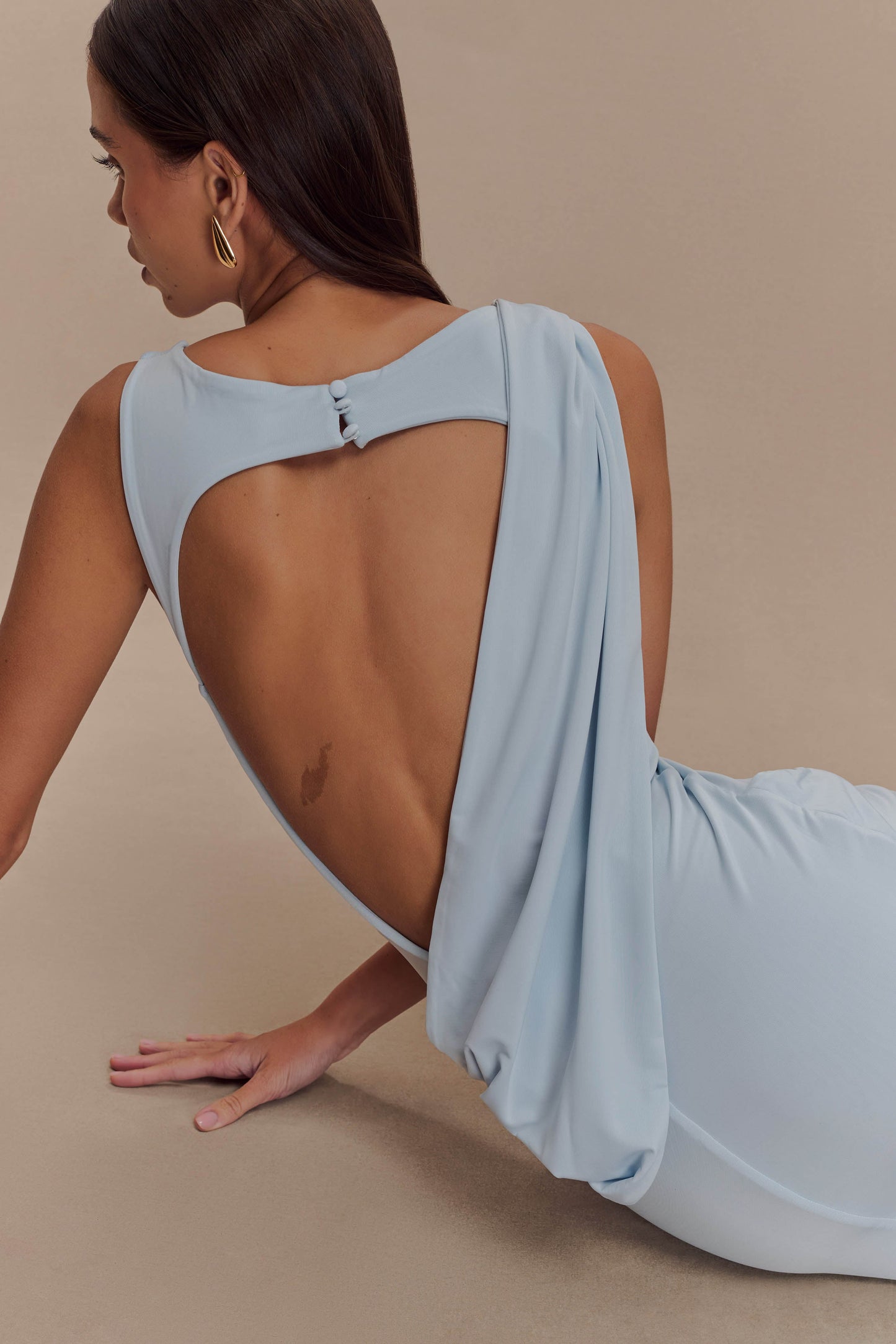 Vestido Largo Ivonne – Azul Pastel