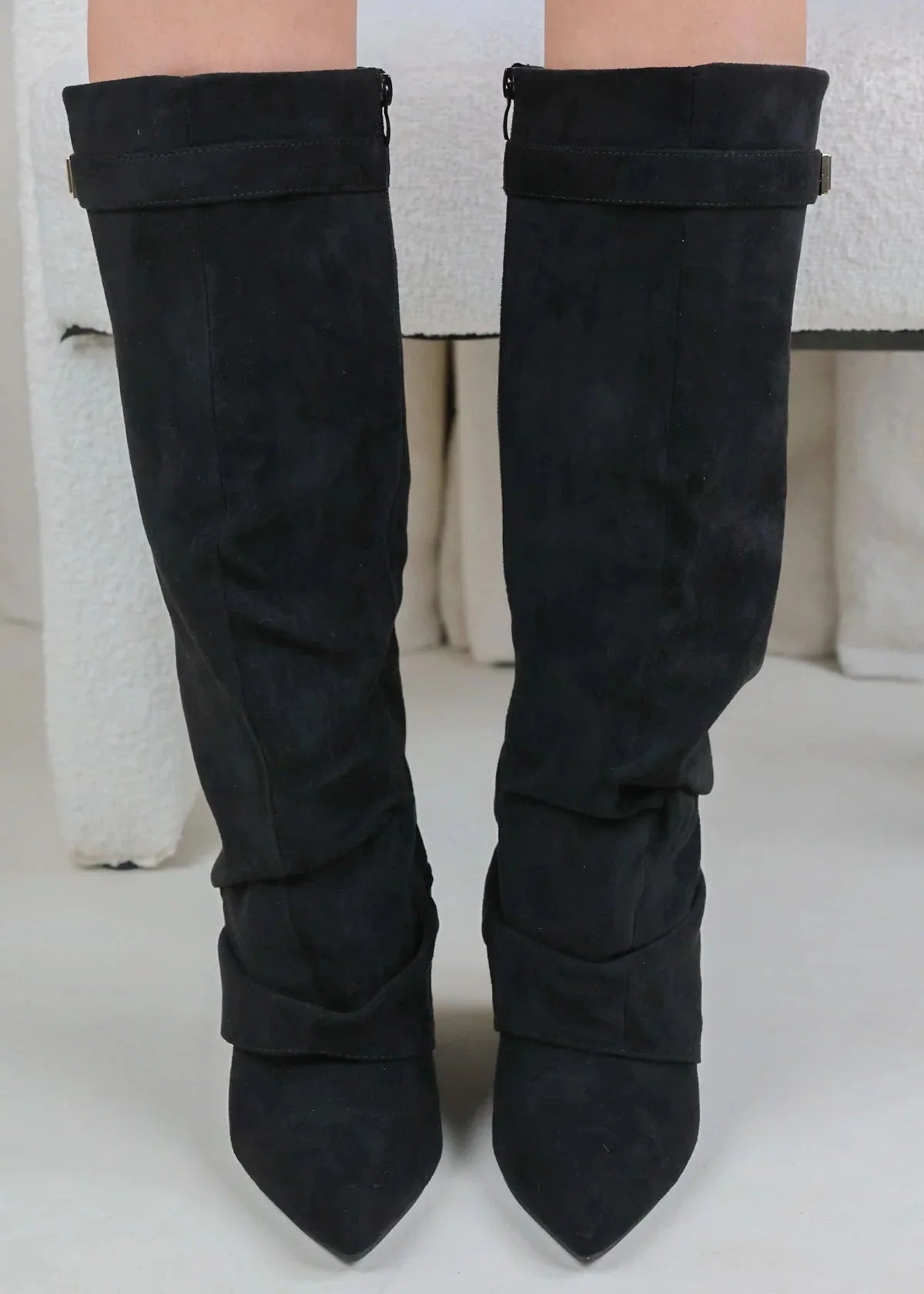Botas holgadas de ante Elene - Negras
