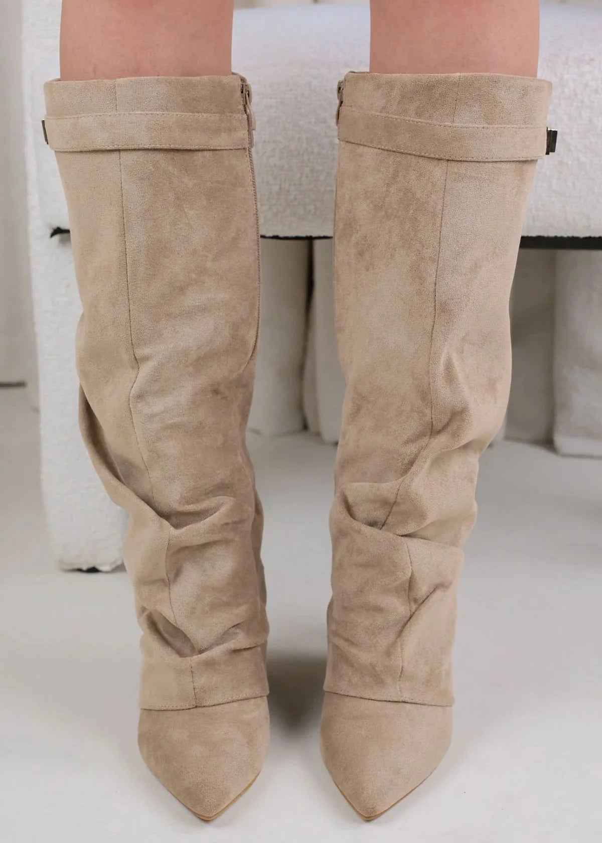 Botas holgadas de ante Elene - Beige