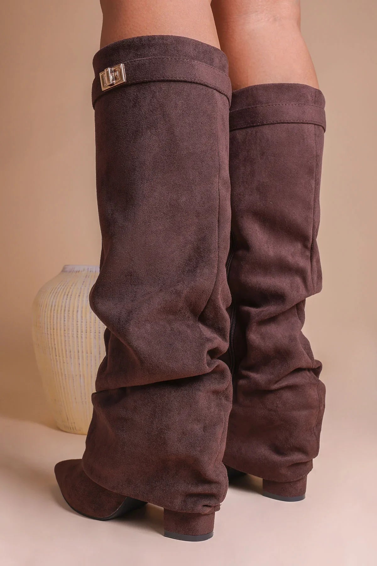 Botas holgadas de ante Elene - Marrón
