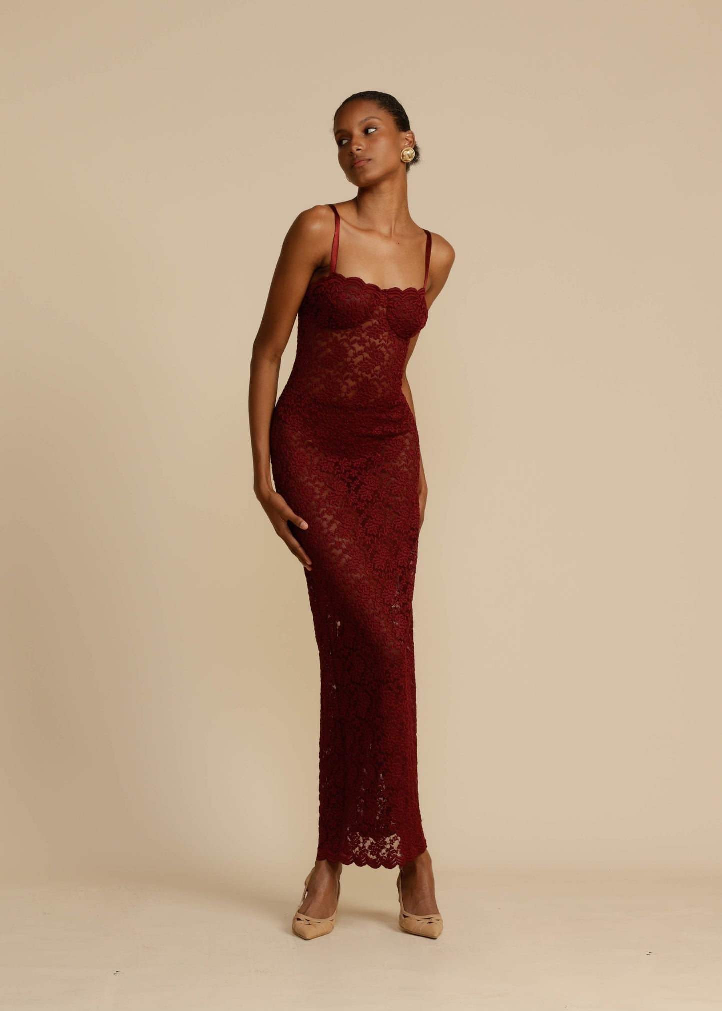 Vestido Margaux – Rojo vino
