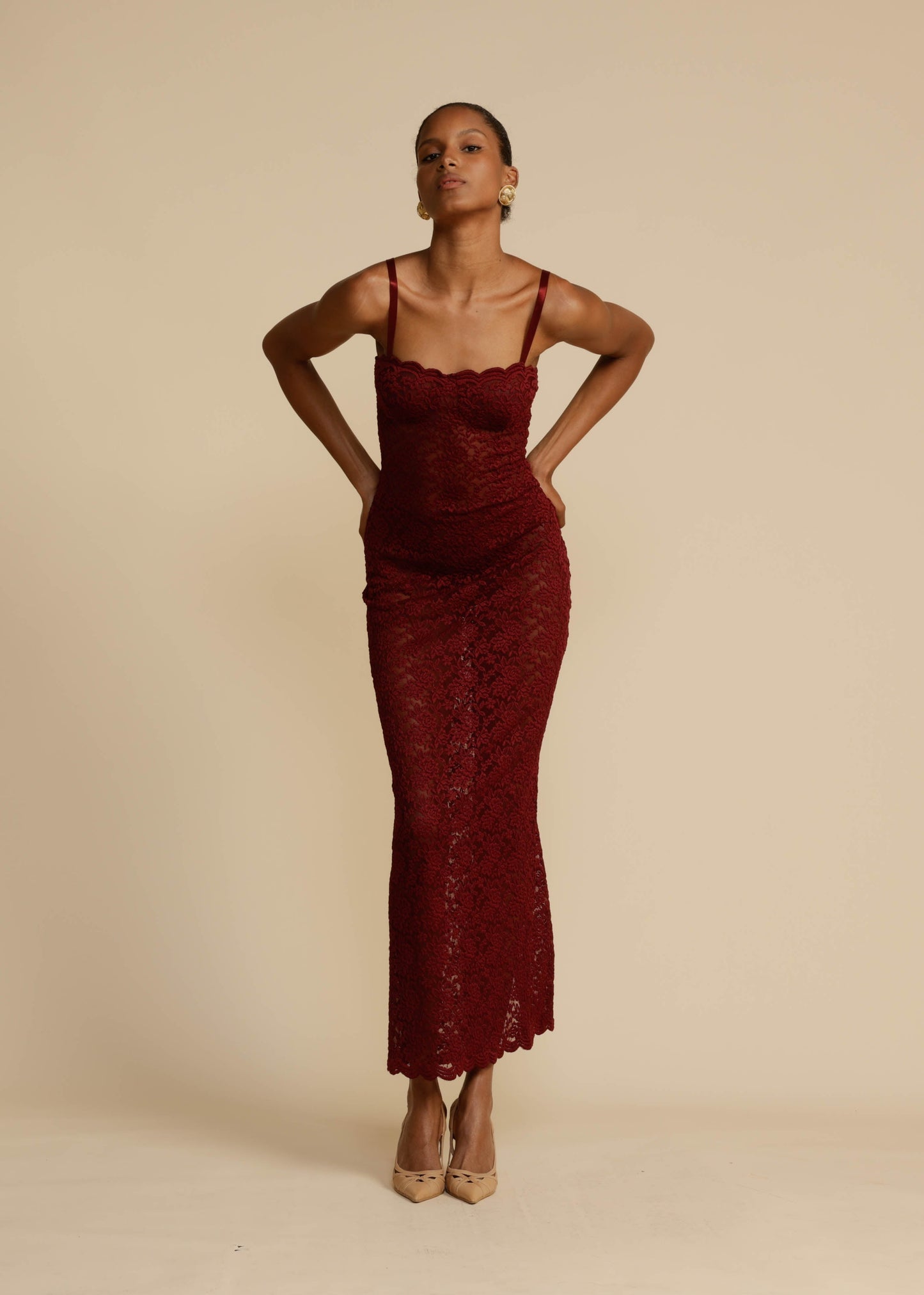 Vestido Margaux – Rojo vino