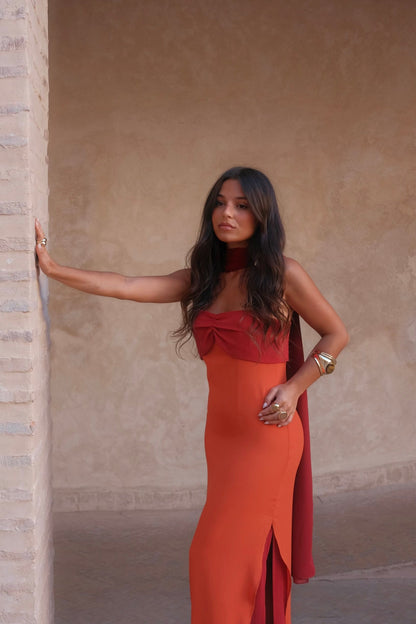 Zahara Dress - Orange and Red