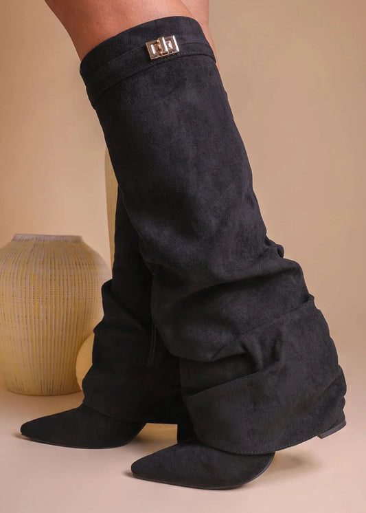 Botas holgadas de ante Elene - Negras
