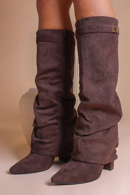 Botas holgadas de ante Elene - Marrón
