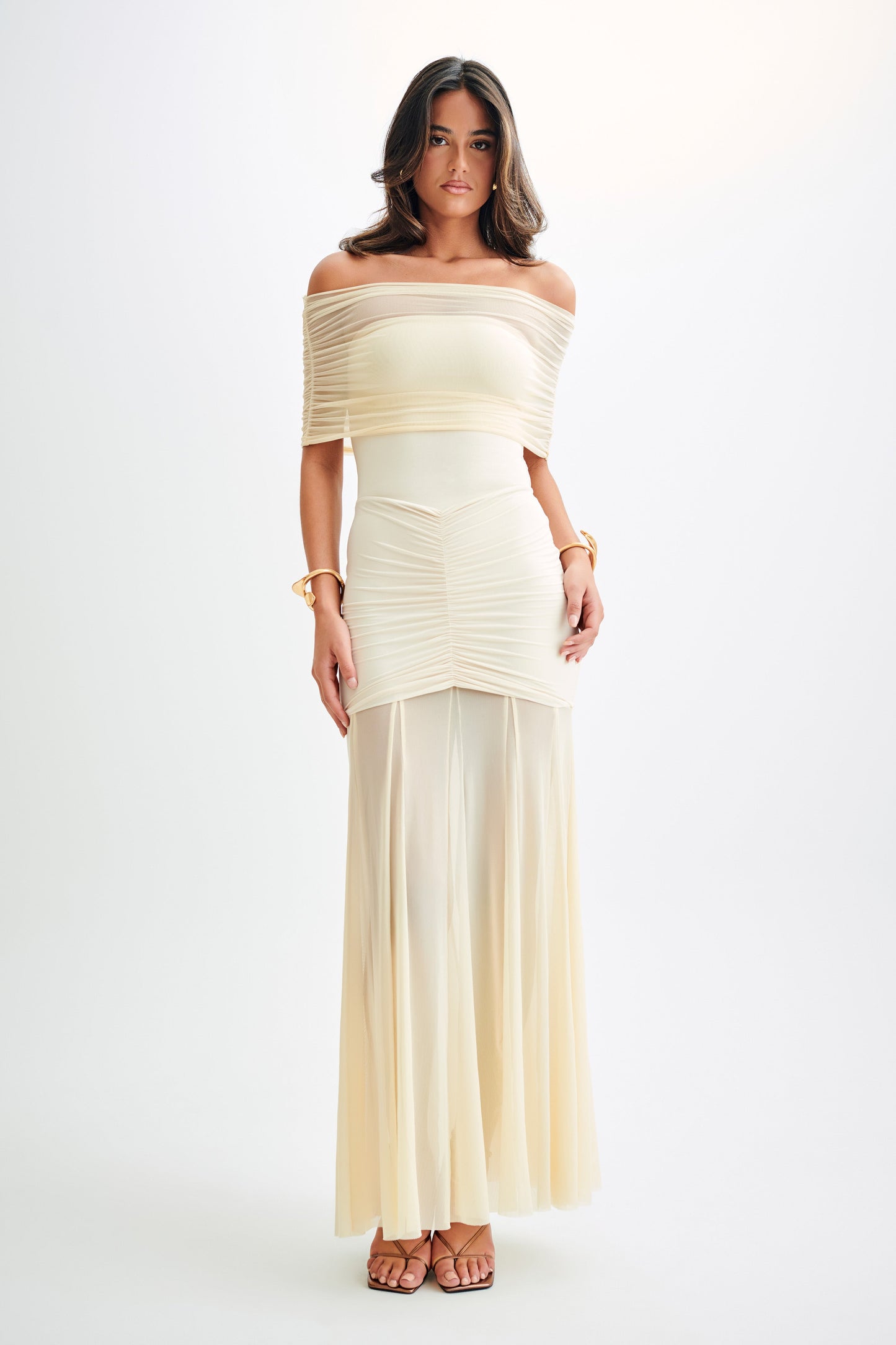 Vestido largo Selene – Marfil