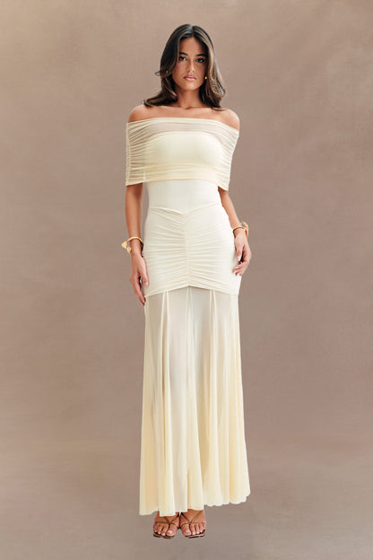 Vestido largo Selene – Marfil