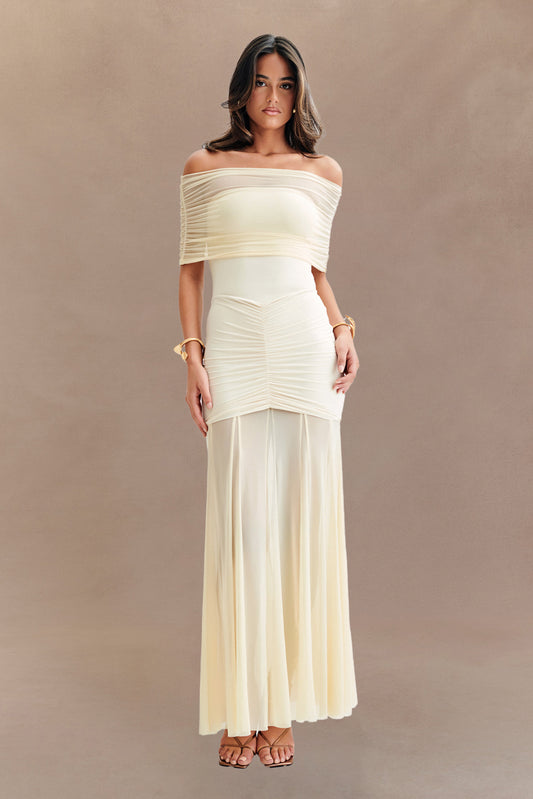 Vestido largo Selene – Marfil