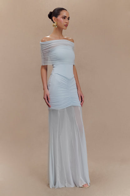 Vestido largo Selene – Azul Pastel