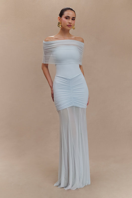 Vestido largo Selene – Azul Pastel