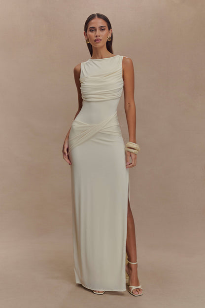 Vestido largo Ivonne – Marfil