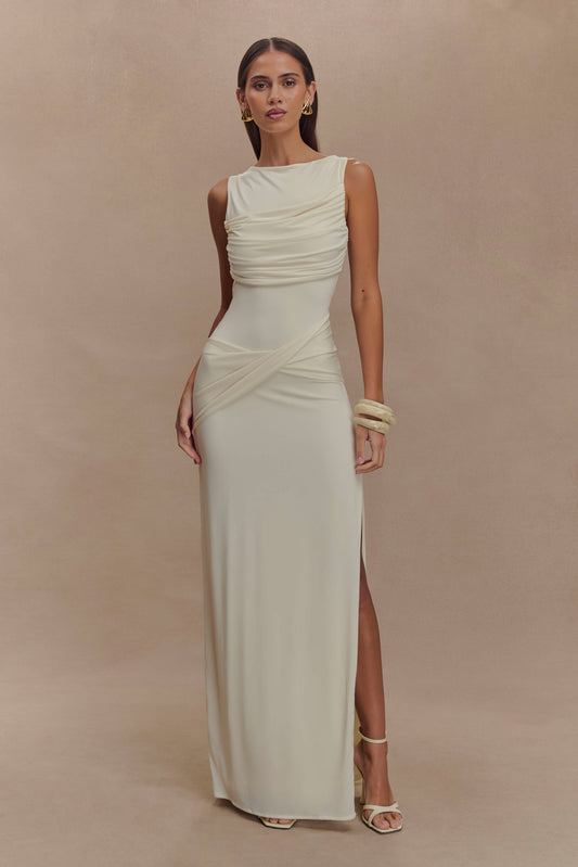 Vestido largo Ivonne – Marfil