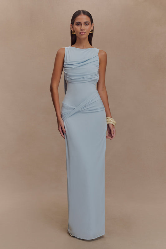 Vestido Largo Ivonne – Azul Pastel