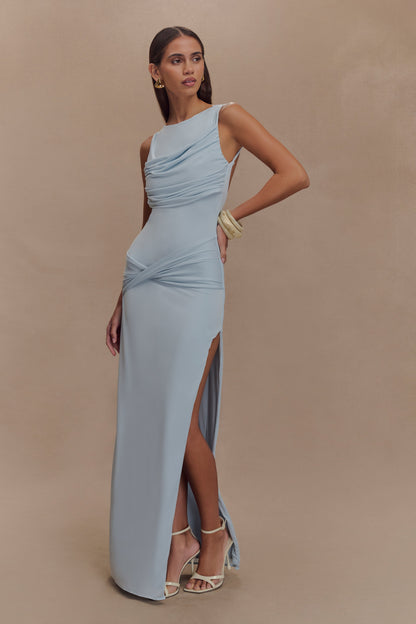 Vestido Largo Ivonne – Azul Pastel