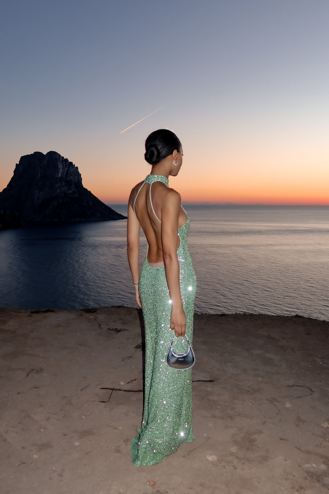 Auraline Sparkle Dress - Green