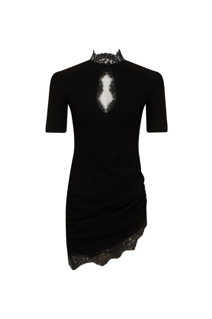 Alayna Lace Mini Dress - Black