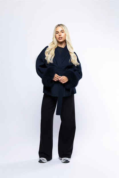 The Aura Coat - Navy Blue