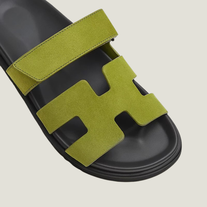Noma Sandals - Suede Olive Green