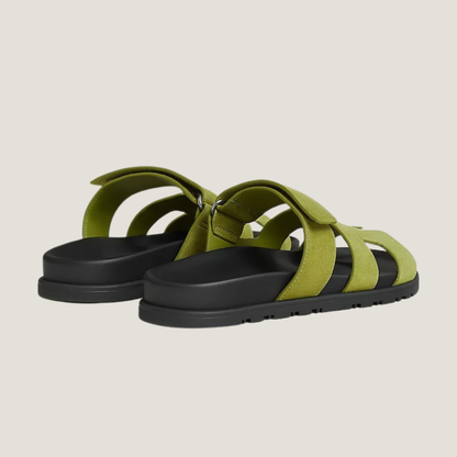 Noma Sandals - Suede Olive Green
