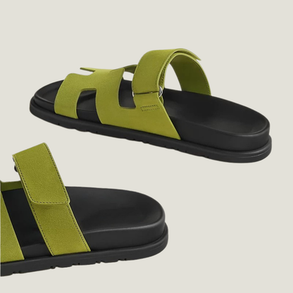 Noma Sandals - Suede Olive Green