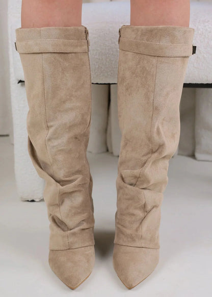 Botas holgadas de ante Elene - Beige