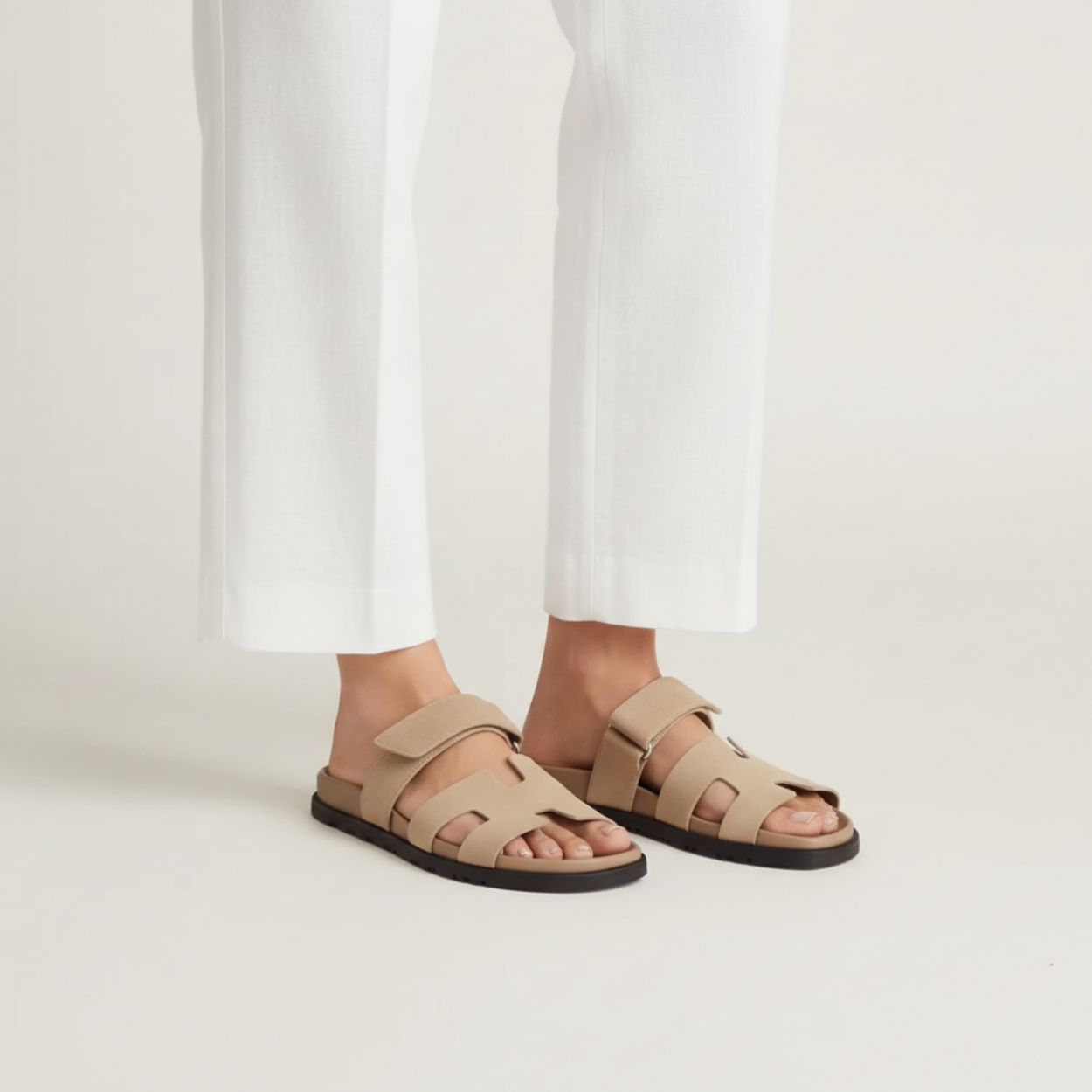 Noma Sandals - Suede Beige