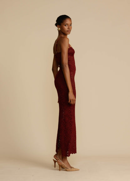 Vestido Margaux – Rojo vino