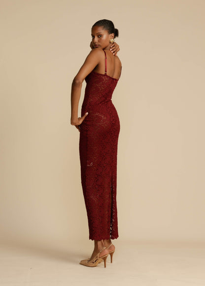 Vestido Margaux – Rojo vino
