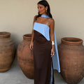 Viviana Dress - Brown & Blue