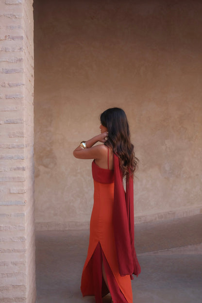 Zahara Dress - Orange and Red