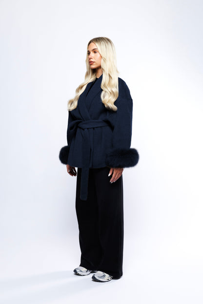 The Aura Coat - Navy Blue