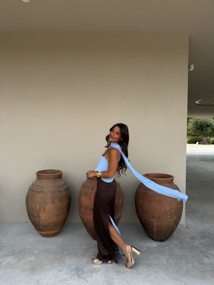 Viviana Dress - Brown & Blue