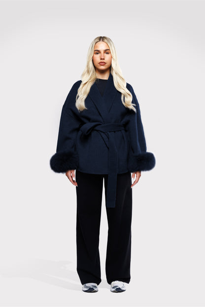 The Aura Coat - Navy Blue