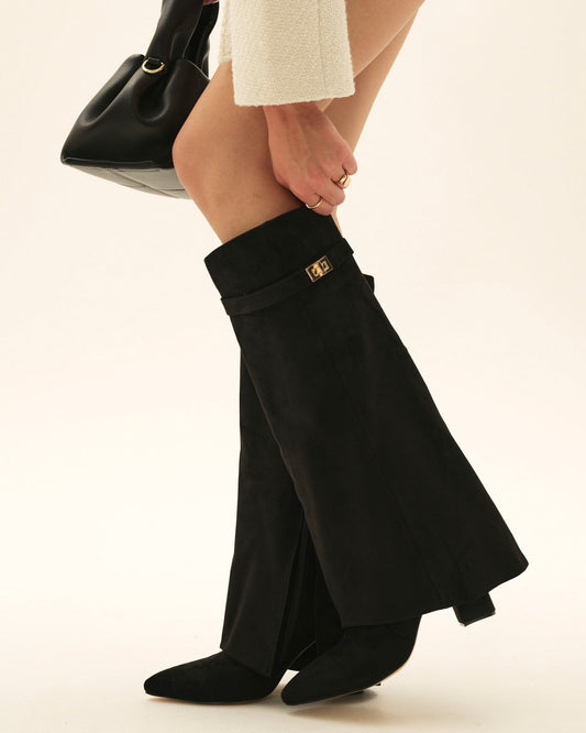 Botas rectas de ante Elene - Negras