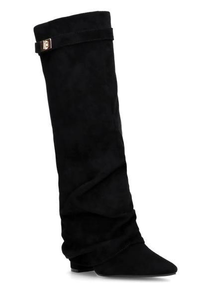 Botas holgadas de ante Elene - Negras