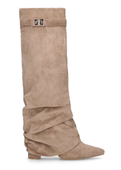 Botas holgadas de ante Elene - Beige