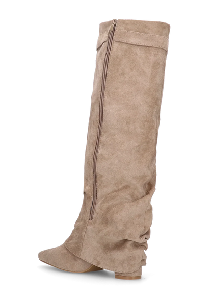 Botas holgadas de ante Elene - Beige