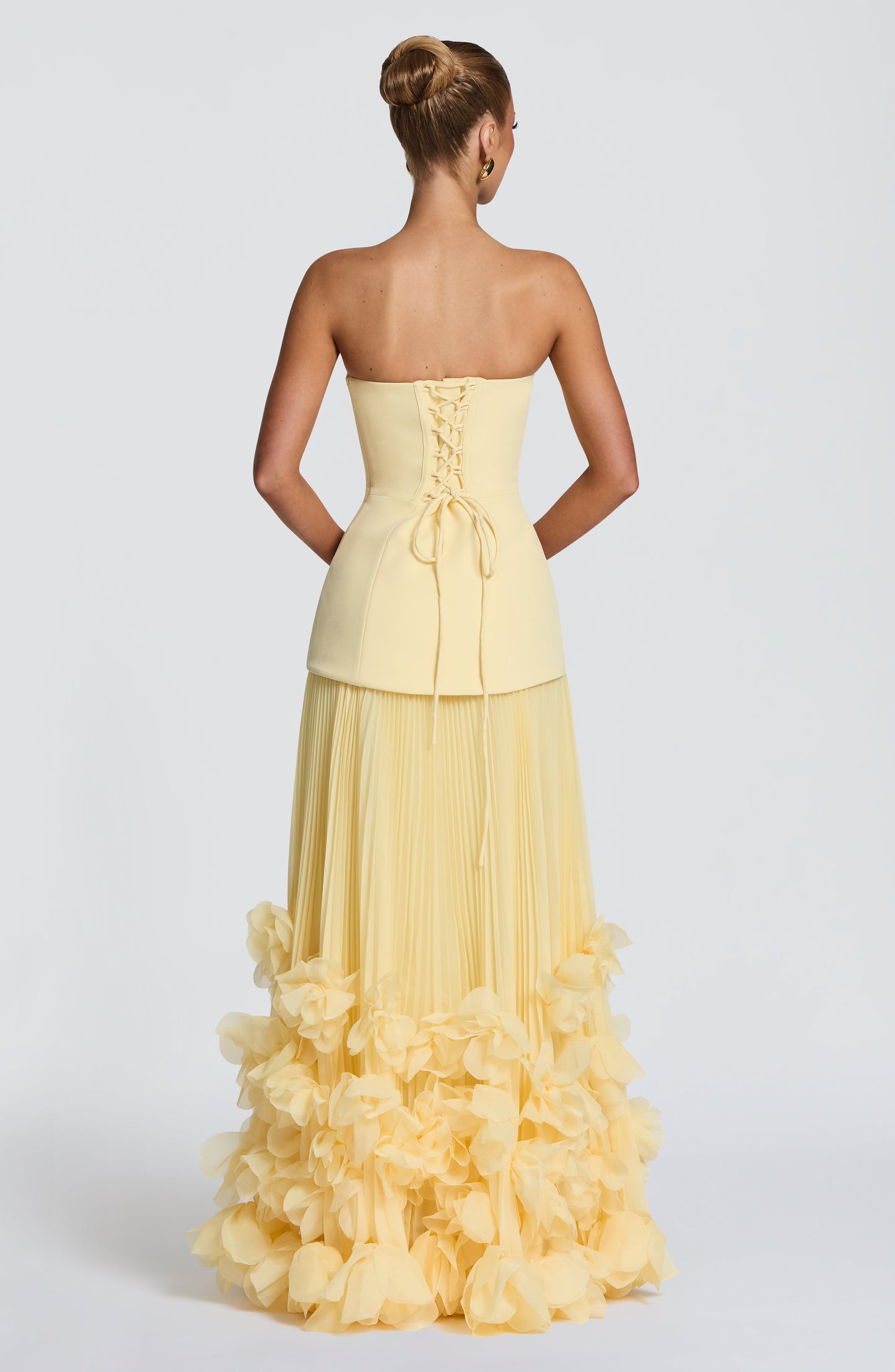 Delphine Floral Gown - Lemon