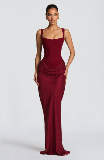 Cornelia Maxi Dress - Burgundy Dress Babyboo Fashion Premium Exclusive Design