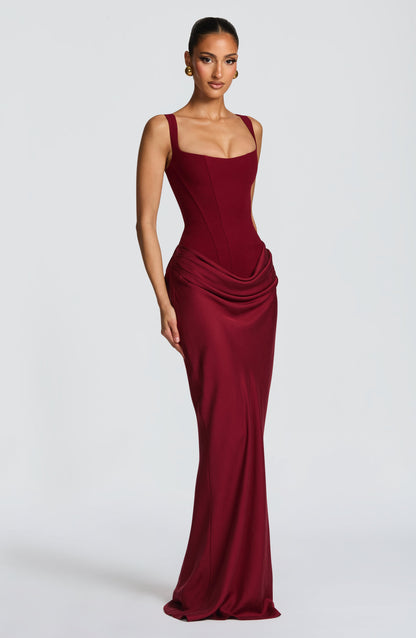 Cornelia Maxi Dress - Burgundy Dress Babyboo Fashion Premium Exclusive Design