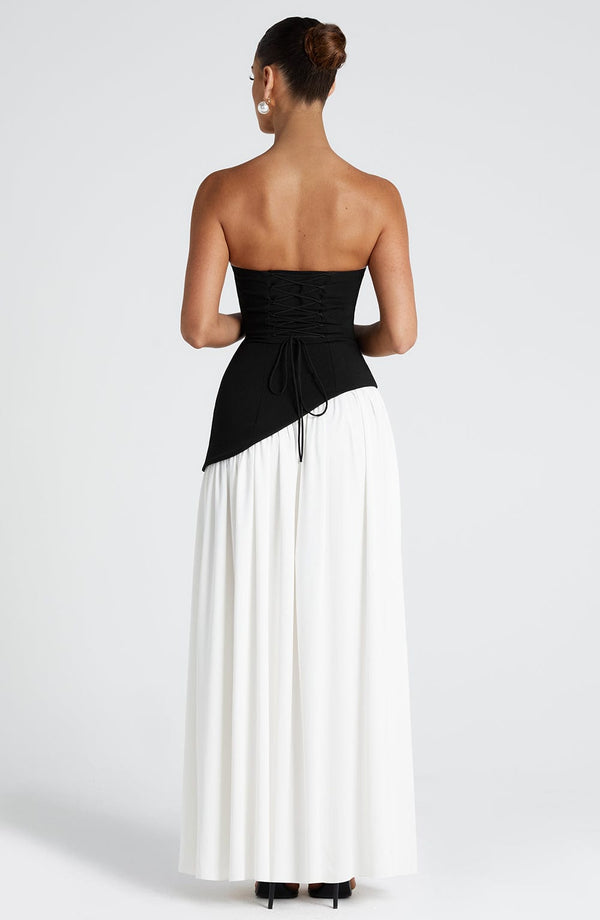 Maliyah Maxi Dress - Black/White Dress Babyboo Fashion Premium Exclusive Design